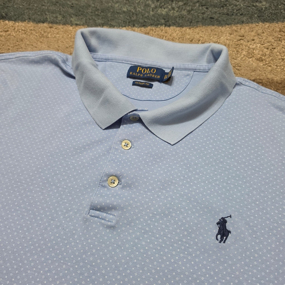 Polo Ralph Lauren Other - Polo Ralph Lauren Polo Shirt XXL Blue Micro Dot Classic Fit